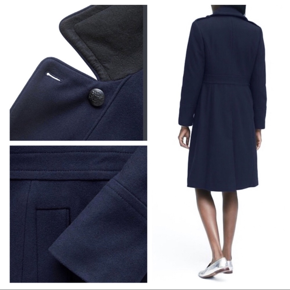 NWOT BANANA REPUBLIC Italian Navy Military Coat - Picture 3 of 7
